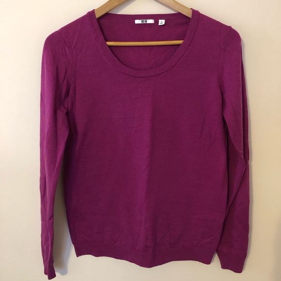 Fuchsia Lightweight Wool Sweater Uniqlo - Size Medium - Picture 1 of 4